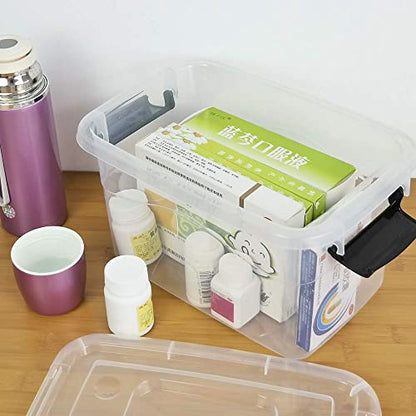 5.5 Quart Clear Small Plastic Storage Box, Latch Storage Bin, 6 Packs - color: Clear