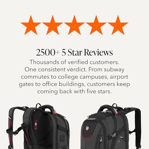 SwissGear Travel Tech Elite Laptop Backpack – Fits Laptops up to 16” – ScanSmart TSA-Friendly Backpack with USB Port, Shoe Compartment & Organizer Pockets – Black Dot - color: Black Dot, style: Travel Tech Elite