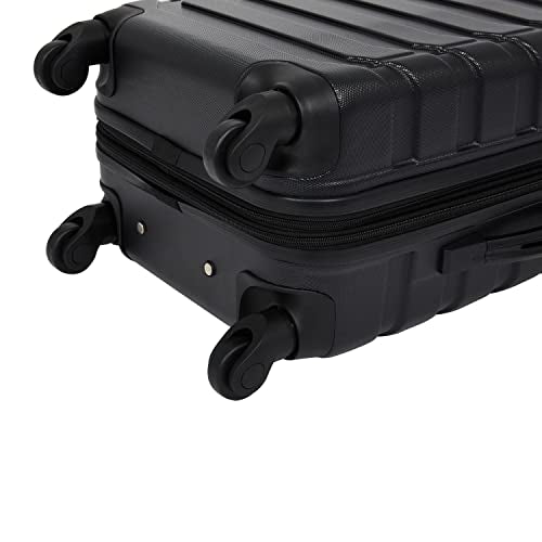 Wrangler 5 Piece Luggage & Travel Accessories Set, Black - color: Black, size: 5 Piece Set