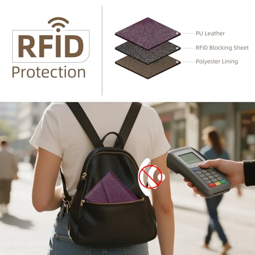 ZOPPEN Mulit-purpose Rfid Blocking Passport Holder Travel Wallet (Ver.4) Passport and Vaccine Card Holder ComboTri-fold Document Organizer Travel Essentials - color: #8 Wine Red / Burgundy