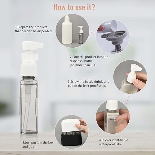 Bpluma Travel Bottles, Leak Proof Containers For Toiletries TSA Approved Airplane Accessories Kits For Liquid With Labels - color: Pack of 4 - Black