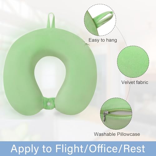 Neck Pillows for Travel Comfortable Travel Neck Pillow U Shape Memory Foam Support Neck and Head Portable Neck Travel Pillow Suitable for Airplane Trains Car Travelings - color: Green