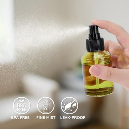 Segbeauty 6pcs 2oz Perfume Travel Refillable Bottles, Small Travel Size Spray Bottle for Hair, 60ml Empty Mini Glass Fine Mist Spray Bottles, Green Perfume Cologne Atomizer Sprayer Bottle for Liquids - size: 2 fl oz