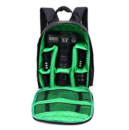 Waterproof SLR/DSLR Camera Backpack Shoulder Bag Travel Case For Canon Nikon Sony Digital Lens (Medium, Green) - color: Green, size: Medium