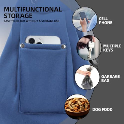 Dog Carrier Sling - Reversible Puppy Carrier Purse with Storage Pocket, Hand-Free Dog Sling Carrier for Carry Small Dogs and Cats, Travel Safety Harness, Dog and Cat Harness (Blue) - color: Blue