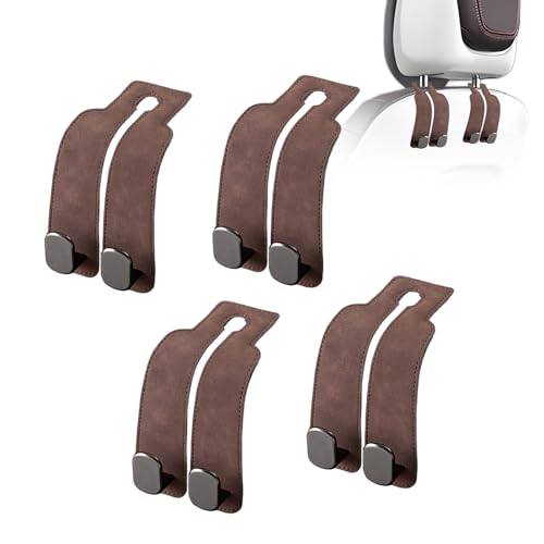 Car Purse Hook Purse Hook for Car Seats Headrest Car Seat Hooks,Heavy Duty Vehicle Organizer for Handbags, Groceries, Purses, Keep Car Tidy (Brown, 4 Pack) - color: Brown, size: 4 Pack