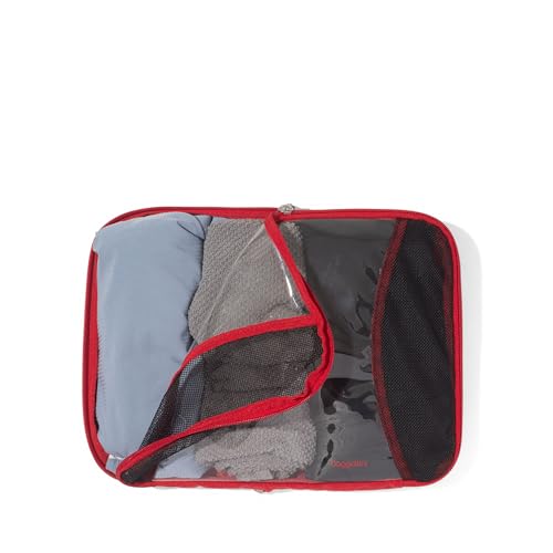 Baggallini Compression Cube 3-piece set - Lightweight Compression Packing Cubes for Travel - color: Scarlet