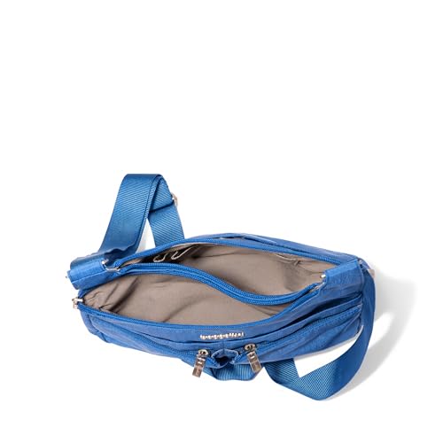Baggallini Crossbody Travel Bag 11x8.5 Lightweight Water-resistant Nylon Handbag - color: Lapis