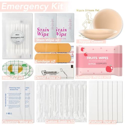 Wedding Gift Set Emergency Kit for Women 39 Essentials For Brides Daily Use All-In-One Travel Kit Women's Survival Kit For Team Bride (Pink) - color: Pink
