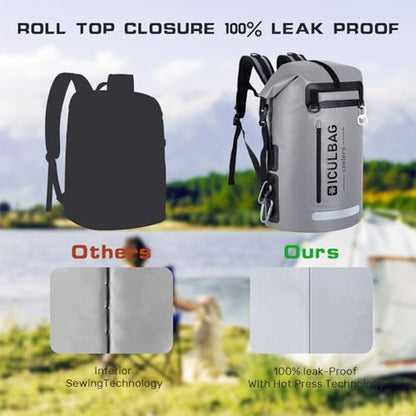 48cans Large Cooler Backpack Insulated Waterproof for Men Women Insulated Backpack Cooler Leak Proof Waterproof for 12 Hours Cooling for Camping Picnic Hiking Beach Travel Kayaking - color: Gray