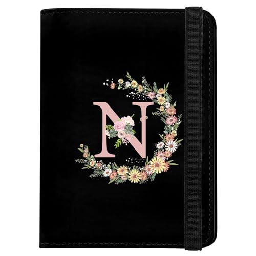 Cute Passport Holder and Holder Combo Passport Cover with RFID Blocking Women Men Compatible Wallet Credit Card Protector (Black-N) - color: Black-N