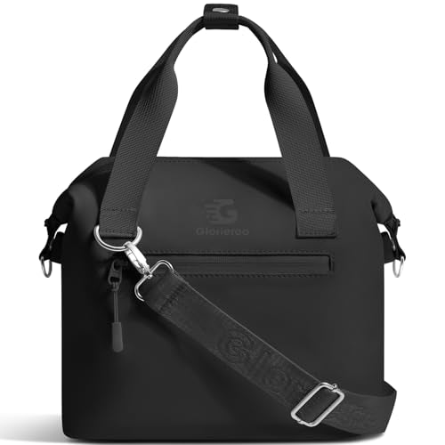 GLORIEROO Pastel Lunch Box Women | Insulated Soft Waterproof Leakproof Lunch Bag Cooler | Adjustable Strap | BPA-Free - color: Midnight Black