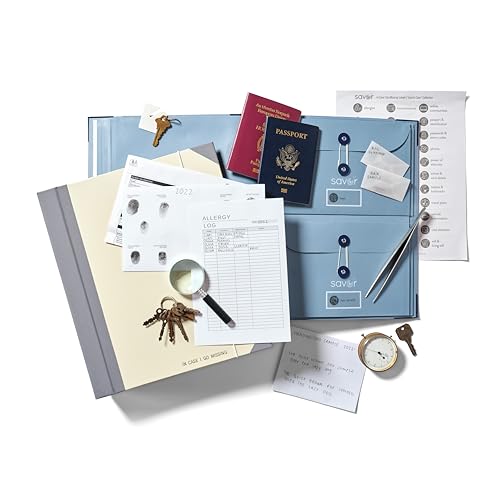 The Folio® If I Die Binder Organizer with Labels by Savor | Acid-Free Important Document Organizer with 10 Pockets, Document Holder for Birth Certificate, Wills, and Investment Plans (Slate) - color: Slate, style: In Case I Go Missing