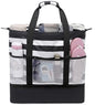JIANYA Beach Bag Women Waterproof Sandproof Beach Tote Bags with Cooler Top Zipper Large Totes for Pool Travel Daily - color: Black Stripes