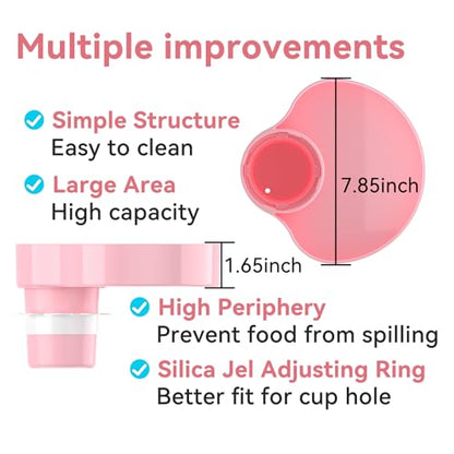 [2 Packs] Kids Car Seat Tray, Travel Tray with Cup Holder for Toddler, Kids Car Seat Food Snack Organizer for Road Trip, Stroller snack tray travel must haves - Blue+Pink - color: Blue+Pink