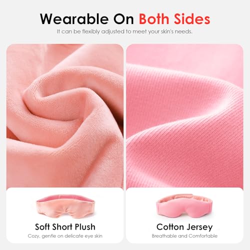 Akakios Heated Eye Mask for Dry Eyes, Microwavable Moist Heat Weighted Eye Masks Warm Compress for Dark Circles and Puffiness, Relief Stye Treatment, with Washable Cover(Pink) - color: Pink
