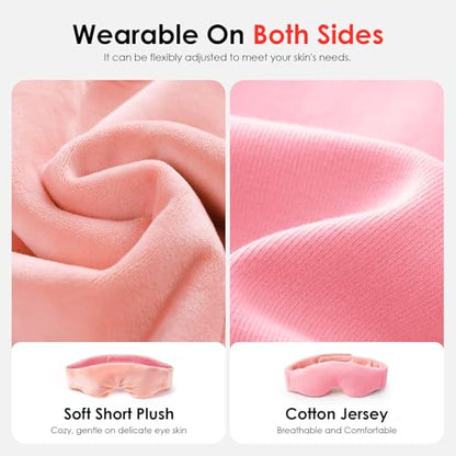 Akakios Heated Eye Mask for Dry Eyes, Microwavable Moist Heat Weighted Eye Masks Warm Compress for Dark Circles and Puffiness, Relief Stye Treatment, with Washable Cover(Pink) - color: Pink