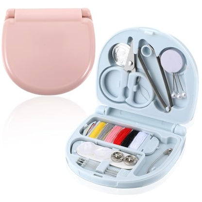 Jxiwfvl 2PCS Mini Sewing Kit Travel Sewing Kit with Scissors, Travel Emergency Portable Repair Kits DIY Supplies Beginner Friendly with Scissors, Threads, Needles