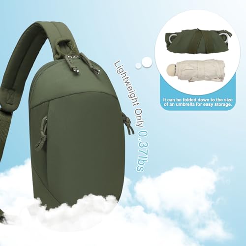 Small Sling Bag with RFID Blocking, Mini Fanny Pack for Women Men, Convertible Crossbody Anti Theft Chest Bag for Travel Hiking Running, Dark Green - color: Dark Green