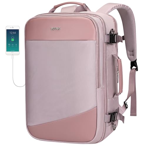PIJUSHI Travel Backpack for Women Carry on Suitcase Backpack Flight Approved Personal Item Bag Fits 16 Inch Laptop(PE035 Light Purple) - color: Light Purple