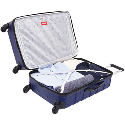 Wrangler 4 Piece Miami Luggage and Packing Cubes Set, Blue - color: Blue, size: 4 Piece Set