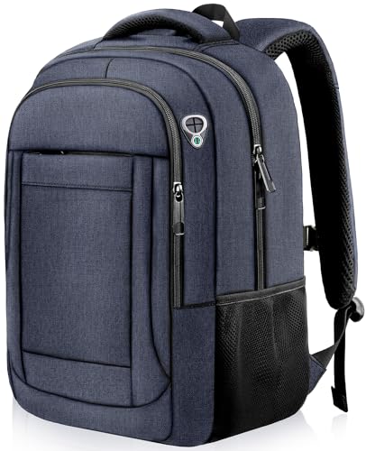 AREYTECO Laptop Backpack, 17 Inch Travel Backpack Airline Approved, Business Anti Theft Slim Sturdy Work Computer College High School Backpack Bag Fits 17.3 Inch Notebook for Men Women, Blue - color: Blue, size: 17 Inch