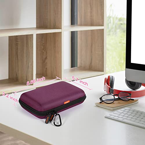 Shockproof Hard Shell Carrying Case, 2 Colors | Larger Capacity Storage Pouch, For GPS, External Hard Drive, Power Bank, Charger, Cable - color: Z Black and Deep Purple