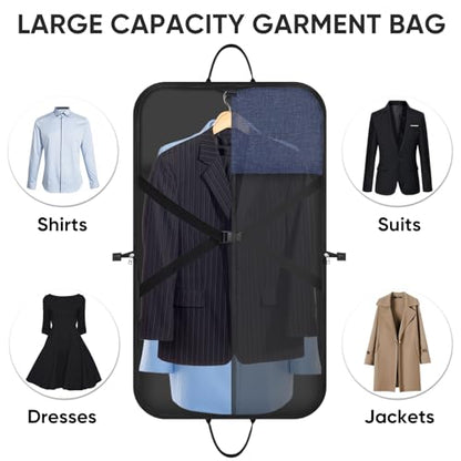 BALEINE Travel Garment Bag, Travel Suit Bag for Men, Water Resistant Carry on Garment Bag for Hanging Clothes, Garment Duffel Bag for Travel Business (Blue) - color: Blue