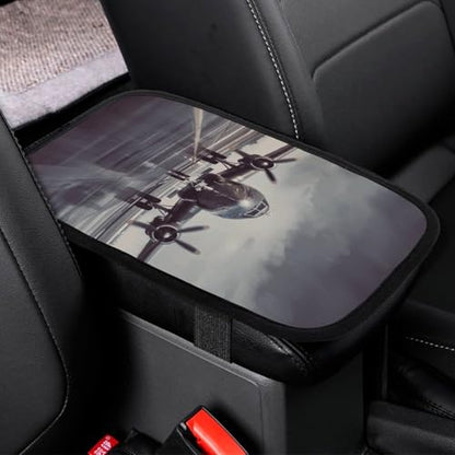Airplane Art Car Armrest Cover Universal Auto Center Console Pad Car Armrest Set Box Cover Protector for Most Vehicle, SUV, Truck, One Size
