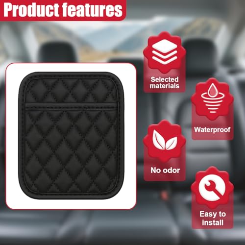 2PCS Car Side Pocket Organizer, Universal Waterproof PU Leather Auto Seat Gap Filler Storage Bag, Self-Adhesive Multifunctional Car Door Sunglasses Holder Pouch for Phone, Card (M) - size: M