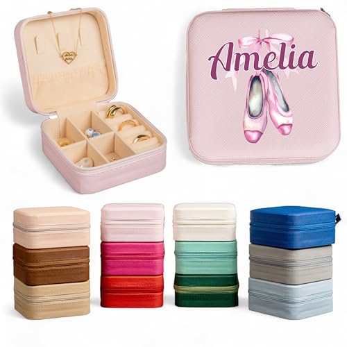 Custom Travel Jewelry Organizer, Jewelry Box, Ring Holder For Jewelry, Travel Accessories For Women, Jewerly Organizator, Bridesmaid Gifts - color: PU Leather - Ballerina 4