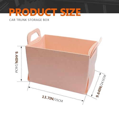 Felt Car Trunk Organizer, Foldable Vehicle Storage Box, Large Capacity Multi-Purpose Automotive Interior Accessories for Cars, SUV, Sedan, Truck (Pink) - color: pink