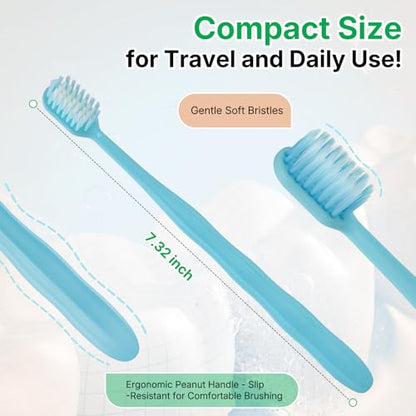 30-Pack Premium Bulk Disposable Toothbrushes, Individually Wrapped, Soft Bristles, Peanut Grip Handle for Travel, Guest Bathroom, Hotel & Emergency Kits, Family, Kids & Adults, Single Use - size: 1 Count (Pack of 30)