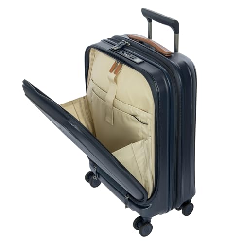 Bric's Taormina Ultra-Light Carry-On Spinner – Airline Approved Expandable Hard Shell Suitcase with TSA Lock, Anti-Tamper Zippers & Built-In USB Port - 21 Inch with Pocket, Blue - color: Blue, size: Carry-On w/ Front Pocket