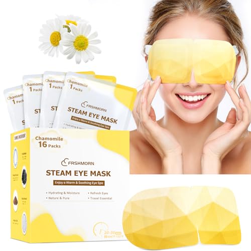 16Packs Steam Eye Mask, Heated Eye Mask for Sleeping, Warm Compress for Eyes, Self Heating Disposal Steam Mask for Home Sleep, Office, Spa, Travel Essentials Mothers Day Gifts (Chamomile) - color: 16Packs Chamomile