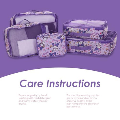 Sanrio's Hello Kitty Packing Cubes - 5 Piece Packing Cube Bags - Travel Essentials - Suitcase Luggage Organizer Set - Hello Kitty and Friends, My Melody, Kerromi, Kerropi, Badtz-Maru (Kerromi) - color: Purple