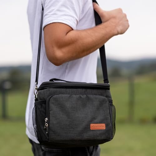 Carrywell (Not Made In China) Insulated Lunch Bag For Men, Men's Lunch Box, Leakproof, Collapsible, Soft Sided Cooler W/Adjustable Shoulder Strap, Grey - color: Charcoal Gray