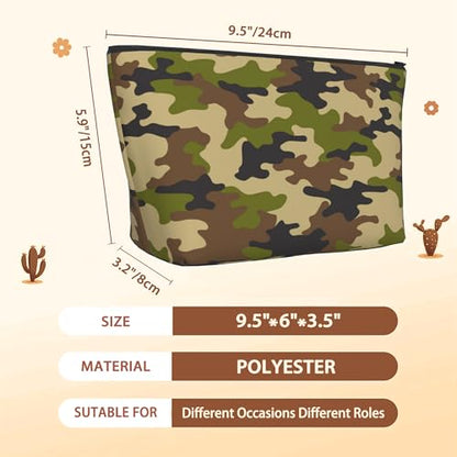 Patriotic Camouflage Print Travel Makeup Bag,Abstract Modern Cosmetic Bags Small Waterproof Zipper Women Purse Mini Portable Traveling Organizer Pouch for Ladies Thanksgiving Gifts - color: Camouflage Print