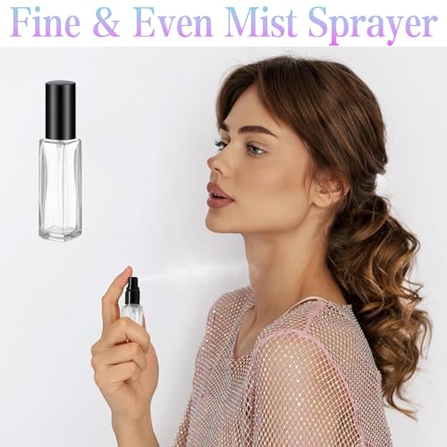 YOCASII Travel Perfume Bottle Refillable Mini Spray Bottle for Travel, Refillable Perfume Atomizer, Spray Bottle for Cologne, 4PCS Plane Mini Essentials - color: Color-B