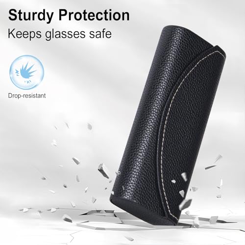RayLove Ultimate Glasses Case Kit, Hard Shell Sunglasses and Eyeglass Case with Cleaning Cloth, Screwdriver, Ear Hooks - style: 1pack,black