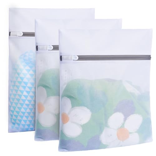 BAGAIL Laundry Bags Mesh Wash Bag for Intimates Lingerie and Delicates (3L) - color: Pearl White-Fine Mesh, size: 3L