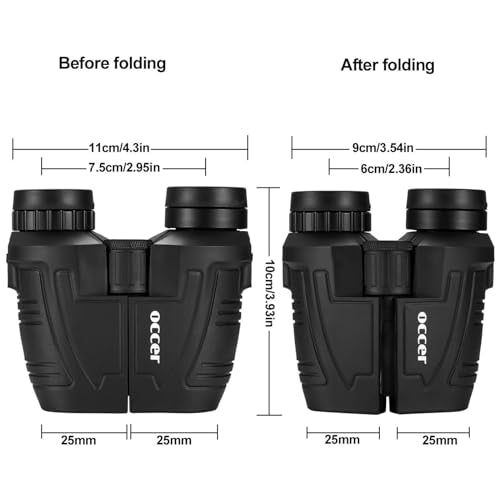 Occer 12x25 Compact Binoculars for Adults and Kids, Large Eyepiece Waterproof Binocular with Low Light Vision,High Powered Easy Focus Binoculars for Bird Watching,Outdoor Hunting,Travel,Sightseeing