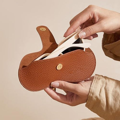 3 Pcs Leather Sunglasses Bag Glasses Storage Case Portable Eyeglass Case for Travel, Fashion Sunglasses Bag for Women Men Office Daily Use