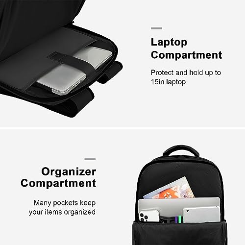 MATEIN Travel Laptop Backpack, Flight Approved Carry on Backpack with Shoe Compartment, Large Personal Item Bag Fits 15.6 inch Laptop, Water Resistant Luggage Overnight Weekender Bag, Black - color: Black, size: Large