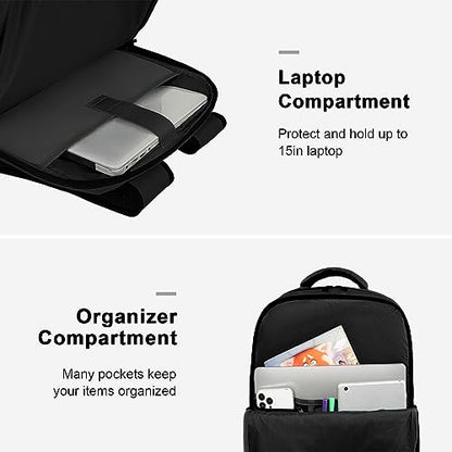 MATEIN Travel Laptop Backpack, Flight Approved Carry on Backpack with Shoe Compartment, Large Personal Item Bag Fits 15.6 inch Laptop, Water Resistant Luggage Overnight Weekender Bag, Black - color: Black, size: Large