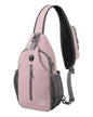 WATERFLY Crossbody Sling Backpack Sling Bag Travel Hiking Chest Bag Daypack (Pink) - color: Pink