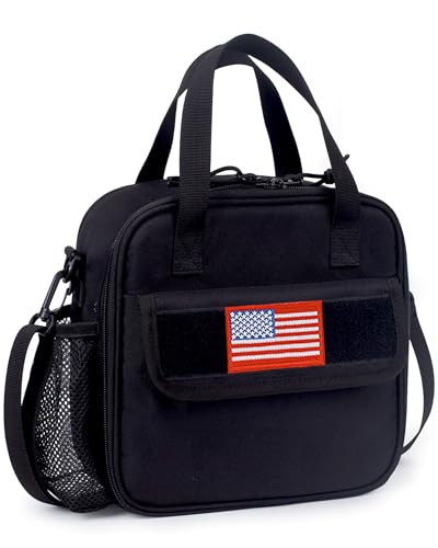 Tactical-style Lunch Bag 5L Kids Lunch Bag with Adjustable Shoulder Strap Easy to Clean Leakproof Wipeable liner Toddler Lunch Box Bag for Boys Girls School and Daycare - color: Black