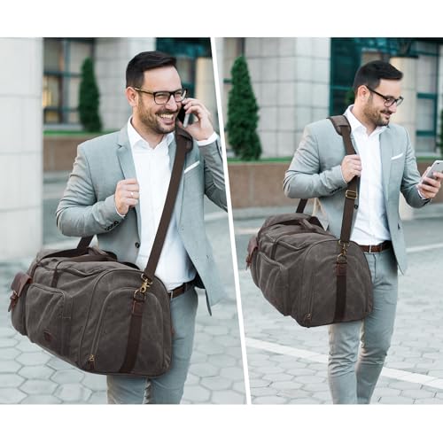 S-ZONE Garment Bags for Travel Convertible Garment Duffle Bags for Travel Suit Carry on Luggage for Men Hanging Suitcase - color: Grey