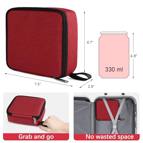 Bukere Travel Sunglasses Organizer Case, Adjustable Slot For Multiple Pairs, Portable Eyeglasses Storage Box for Men Women - color: Red, style: 4 Slots