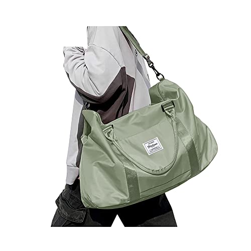 Sport Travel Duffle Bag Large Gym Tote Bag for Women, Weekender Carry on Bags for Airplane, Ladies Beach Overnight Bag Waterproof Luggage Bags with Wet Pocket Light Green - color: Light Green